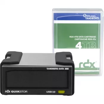 Kit de unidad externa RDX Tandberg Data O-T con HDD de 4 TB, USB 3.2 Gen 1, negro, sostenible 260 MB/s