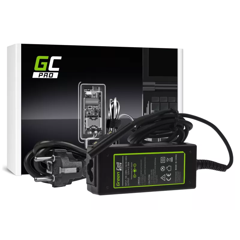 Fuente de alimentación Green Cell AD63P 36W 12V 2,58A cargador de portátil para interior, negro