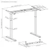 Mesa regulable en altura Up Up Bjorn Gris, tablero M Negro