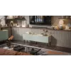 Mueble TV Cama FELLINI 150x40x52 verde oliva + tablero de roble aceitado
