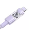 Cable de carga rápida USB-C a Lightning Baseus Gem 1 m 20 W Violeta, revestimiento de nailon, Lightning de 7 pines