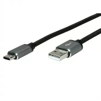 Cable USB ROLINE 11029029 USB 2.0 3m USB A USB C negro plateado