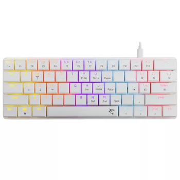 Teclado mecánico White Shark Nagamaki GK-006211 — diseño compacto, interruptores mecánicos Red, carcasa blanca
