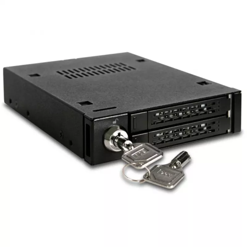 ICY DOCK - ToughArmor - MB992SK-B - SATA - Adaptador - 2x 2,5 inch > 3,5 inch - SATA 6 Gbit/s - Cerradura de seguridad - Metal - LED - hasta 9,5 mm de altura