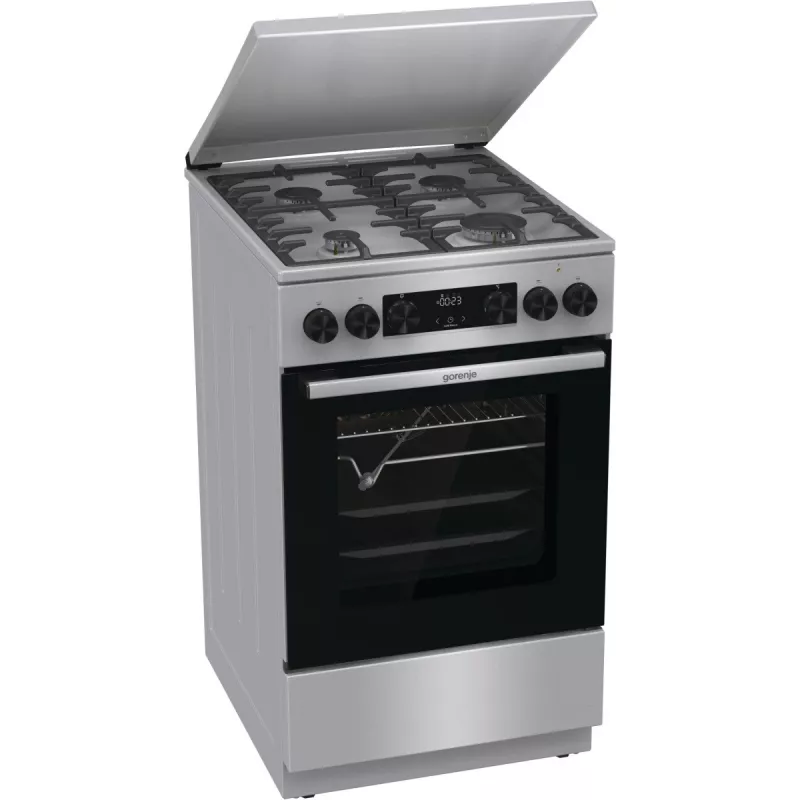 Gorenje GKS5C71XF cocina independiente con horno Plata