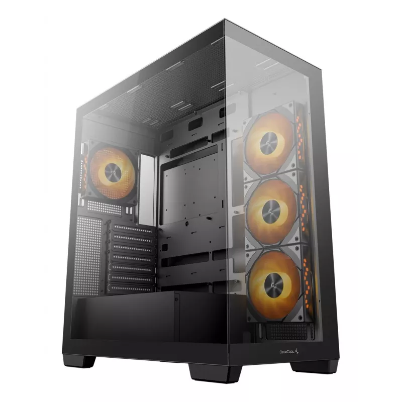 Caja de PC DeepCool CG580 4F semitorre — ATX/ITX/MicroATX, cristal templado, 3×120mm+1×120mm ventiladores, 2×3,5