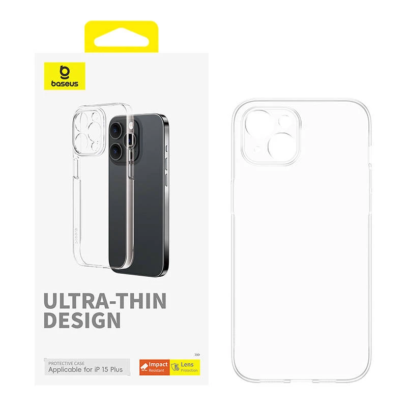 Funda para móvil Baseus OS‑Lucent Series para iPhone 15 Plus, transparente, delgada