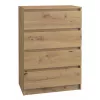 Cómoda top e shop M4 ARTISAN – 4 cajones, roble, 700×400×970 mm, aglomerado