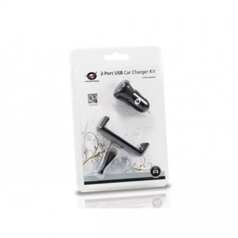 Kit de cargador de coche Conceptronic CUSBCAR2AKIT