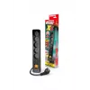 Acar X5 protector contra sobretensiones, 5 tomas, 3 m, interruptor, negro