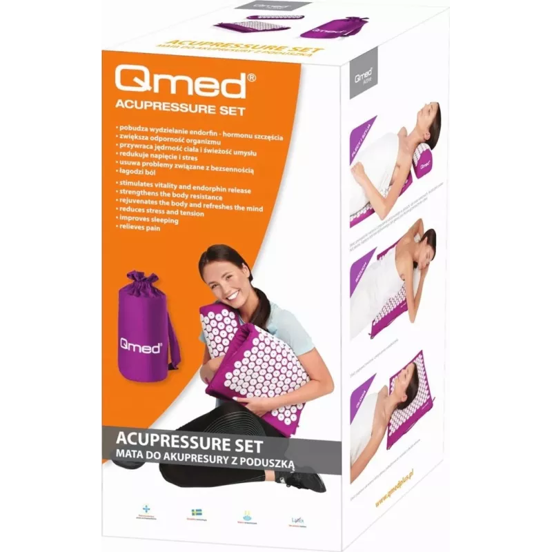 Esterilla de acupresión con cojín Qmed ACUPRESSURE MAT — superficie de masaje por puntos de presión