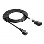 Cable alargador de corriente Akyga AK-PC-07A IEC C14 a IEC C13, 3x 0,75 mm², 3 m, negro