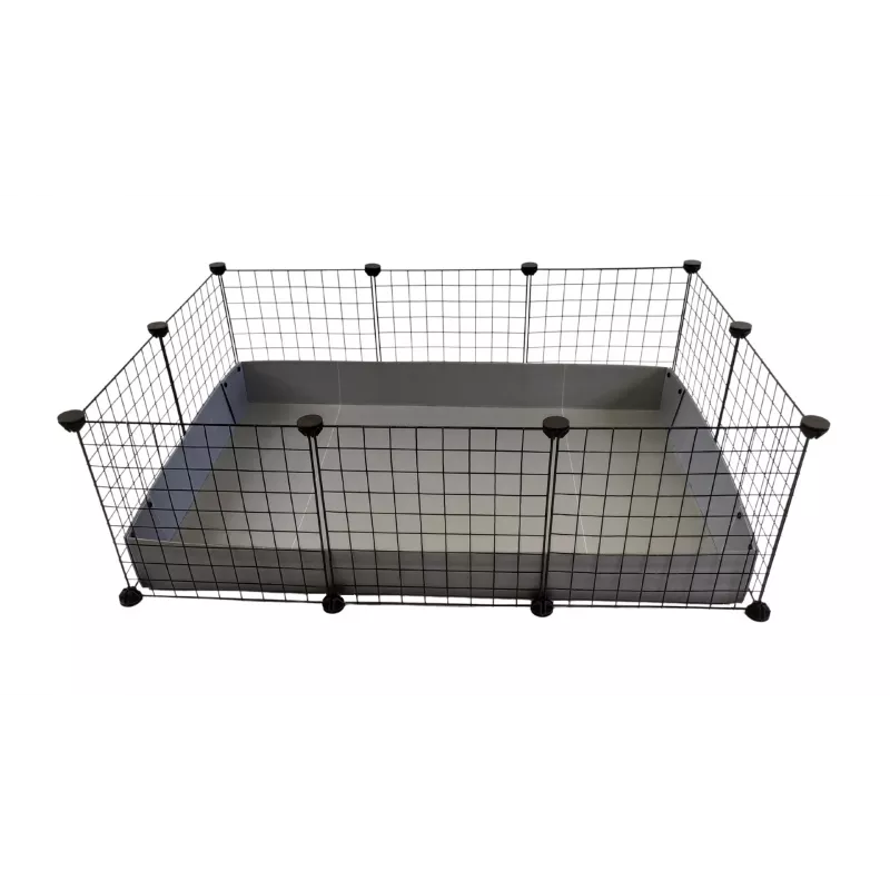 Jaula modular C&C 3x2 110x75 cm cobayas, erizos, gris plata