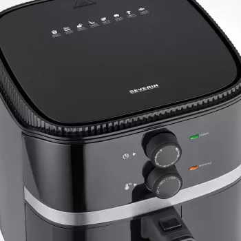 Freidora de aire Severin FR 2452 4,3 L 1500 W Negra Plata