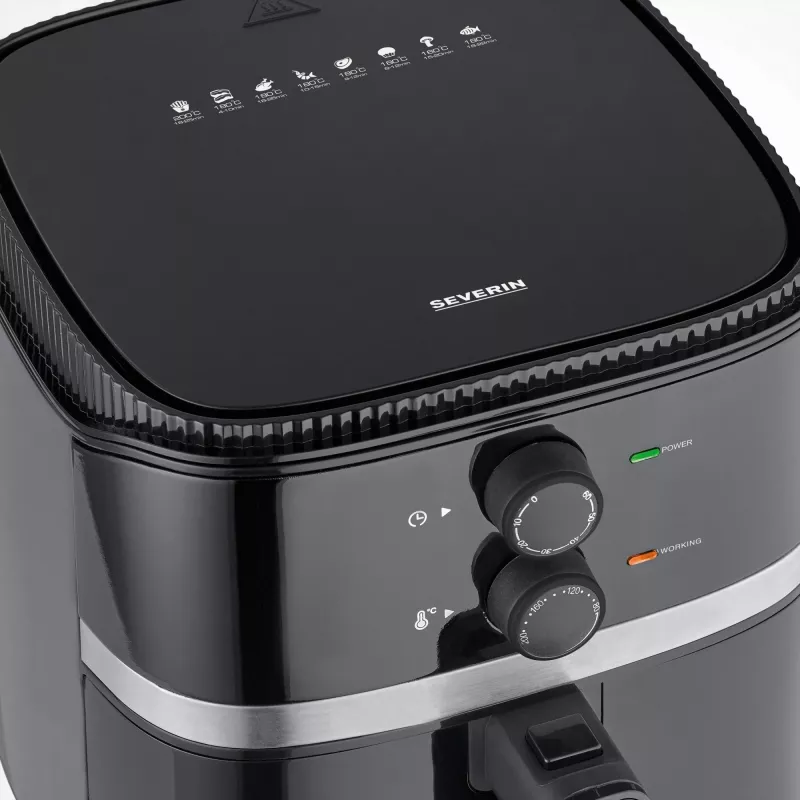 Freidora de aire Severin FR 2452 4,3 L 1500 W Negra Plata