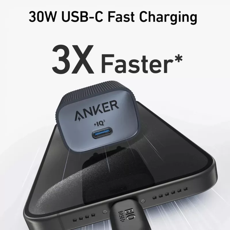 Cargador de interior Anker 511 Nano A2337G11 — 30 W USB-C, negro
