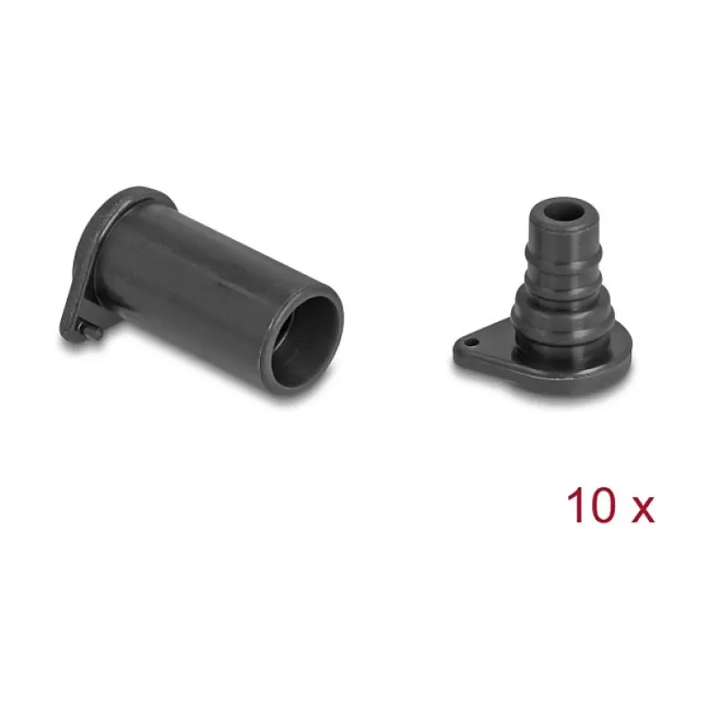 DeLOCK 60671 tapa antipolvo para conector 10 uds. DL4 silicona negro 14x29x14 mm