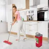 GB870 MaxiClean Set de fregona plana con cubo de limpieza 2 en 1 5,7L set de fregona suelo sistema de limpieza limpiador cabezal giratorio 360°