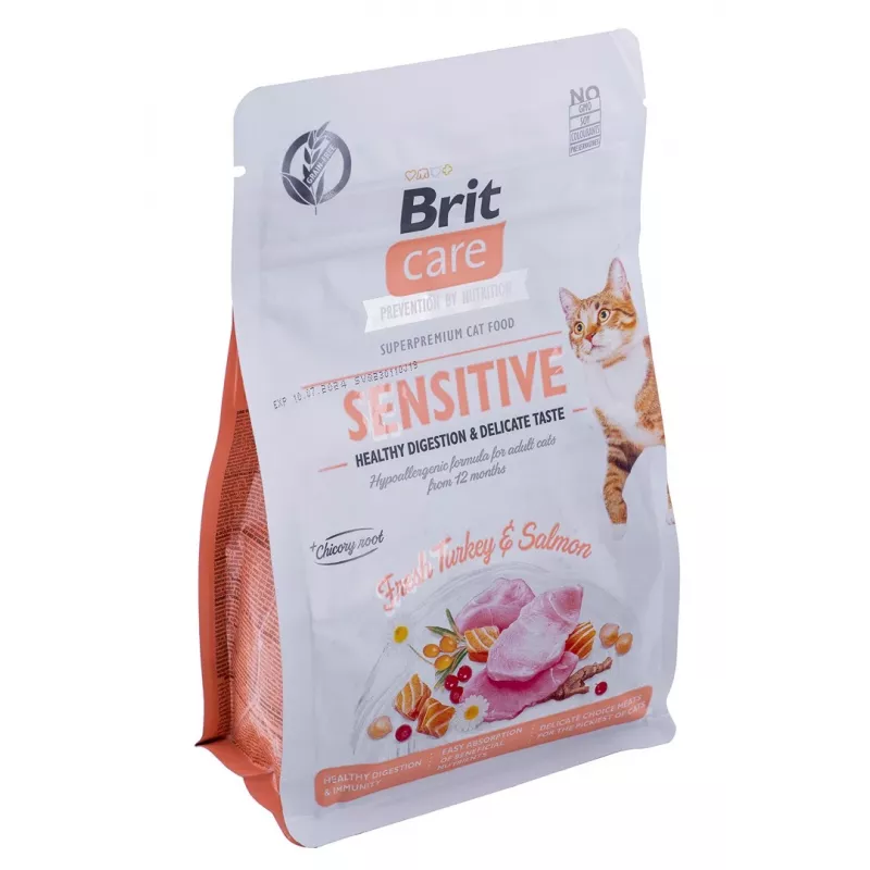 BRIT Care Grain-Free Sensitive pavo y salmón - comida seca para gatos - 400 g