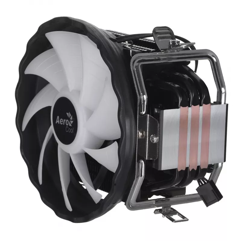 Ventilador de CPU AEROCOOL PGS Rave 4 FRGB ventilador de 120 mm, 4 heatpipes, ARGB, 120 × 25 mm, 1800 rpm, 12 V, 0,5 A