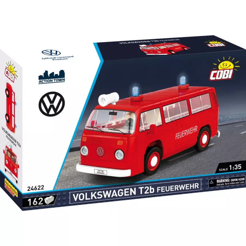 Juguete de construcción Cobi Volkswagen T2b Feuerwehr escala 1:35, rojo