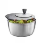 Centrifugadora de ensaladas GEFU Rotare acero inoxidable, accionamiento por manivela, 3 L, carcasa de acero inoxidable, redonda