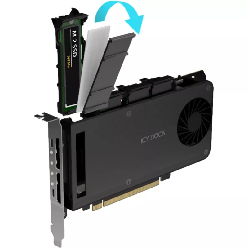 Tarjeta adaptadora para marco móvil icy dock MB204MP-1B — marco móvil hot-swap para 4 × SSD M.2 NVMe