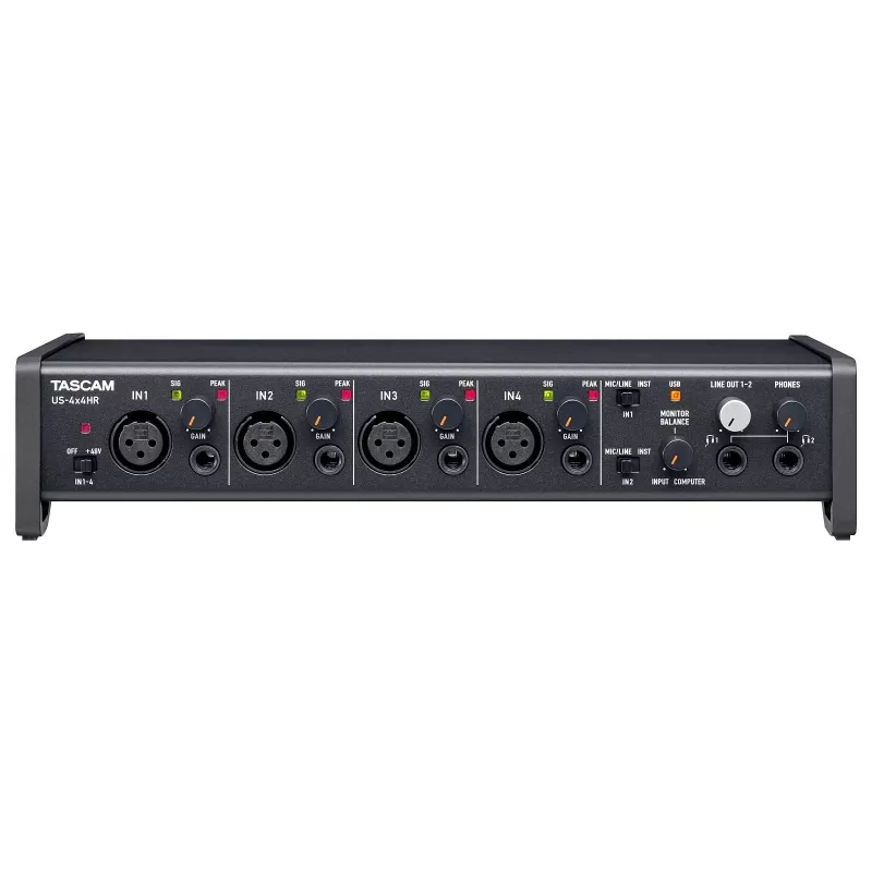 Tascam US-4x4HR interfaz de audio/MIDI USB de alta resolución, 4 entradas / 4 salidas