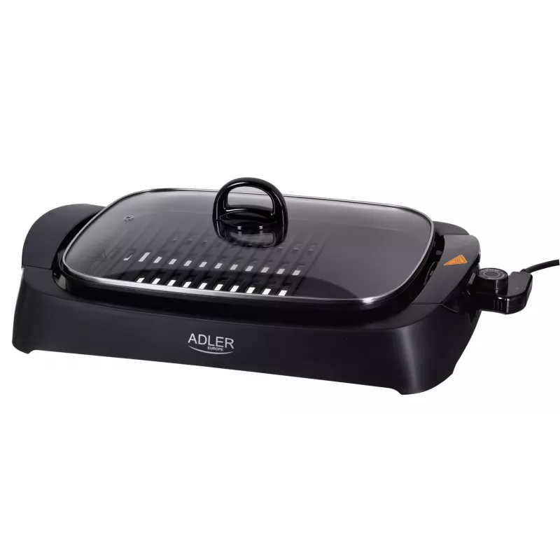 Parrilla eléctrica de sobremesa Adler AD 6610, 3000 W, negra, parrilla+plancha rectangular de doble zona