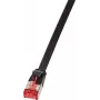 Logilink SlimLine - cable de red - RJ-45 (M) a RJ-45 (M) - 5 m - U/FTP, PiMF - CAT 6 - moldeado, alivio de tensión, plano - negro (CF2073S)