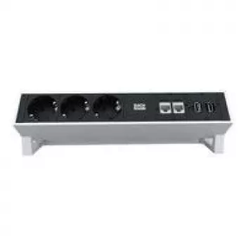 Regleta de enchufes Bachmann DESK 2 0,2 m 3 tomas AC Negro Blanco