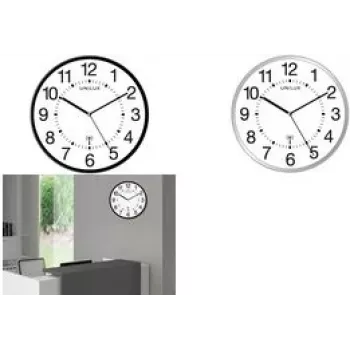 Reloj de pared unilux MAXI WAVE, 400 mm de diámetro, radiocontrolado, negro, números grandes