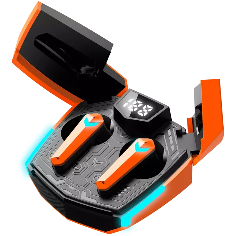 Auriculares Canyon GTWS-2 inalámbricos con gancho para el oído gaming USB Type-C base de carga naranjas (CND-GTWS2O)