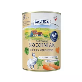 BALTICA regional flavours Puppy conejo con zanahoria - comida húmeda para perros - 400 g
