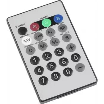 Mando a distancia por infrarrojos EUROLITE IR-8 (modelo 50530562) – dispositivo manual por infrarrojos para dispositivos de iluminación y audio compatibles