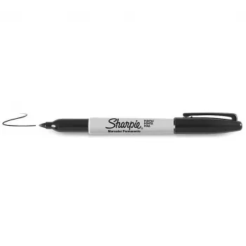 Sharpie Fine Point Rotulador permanente, negro, 12 unidades