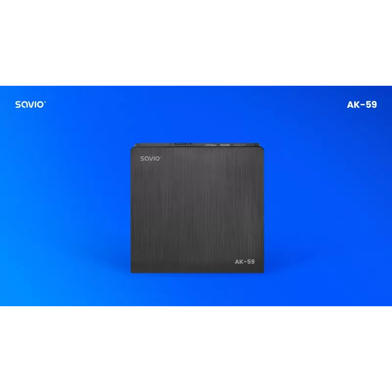 Grabadora externa de CD/DVD delgada SAVIO AK-59 R/RW - USB-C/USB-A, negra