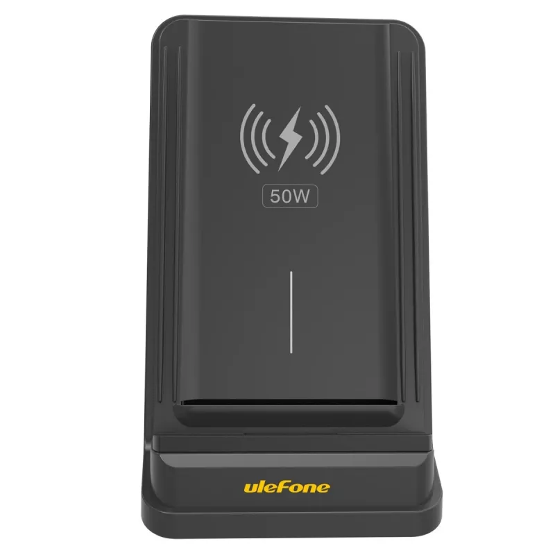 Cargador de sobremesa UleFone WCS01 – 50 W USB Type-C, carga rápida inalámbrica, negro