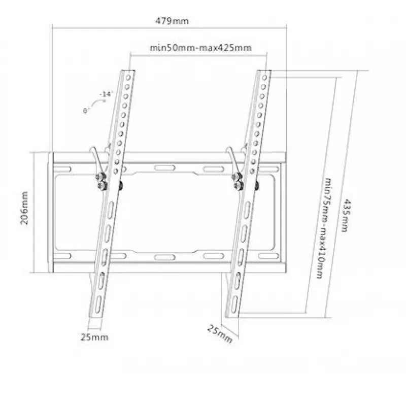 Sunne 32-55-ET soporte de pared inclinable para TV, 32-55 pulgadas (81-140 cm), máx. 35 kg, negro