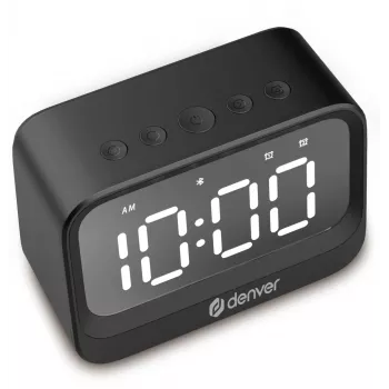 Despertador digital Denver EC-53B negro LCD Bluetooth pila