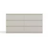 Cómoda MALWA M6/140 de top e shop — 6 cajones, 1380×400×750 mm, laminado crema