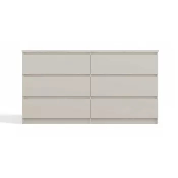 Cómoda MALWA M6/140 de top e shop — 6 cajones, 1380×400×750 mm, laminado crema