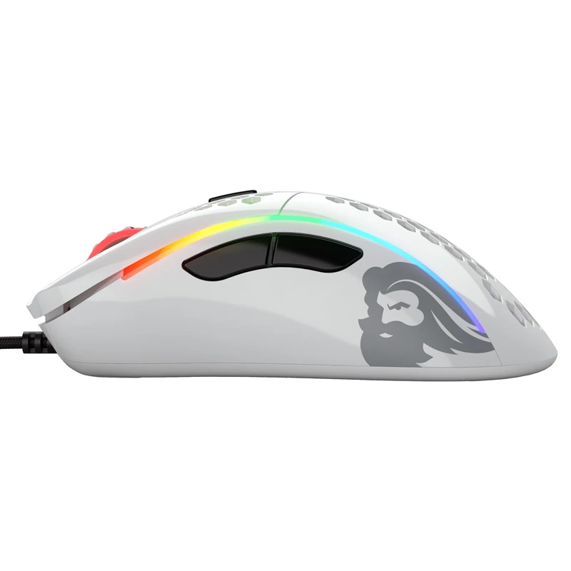Glorious Model D ratón gaming - blanco, brillante + Grip Tape - negro