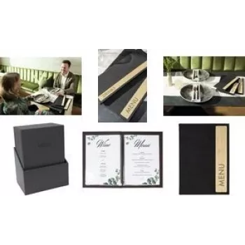 Carpeta de menú sigel SM221 Bamboo DIN A5 con 2 fundas transparentes dobles, 1 unidad