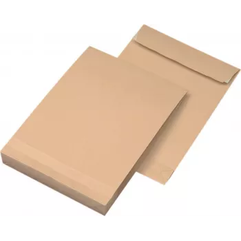 Sobres de envío MAILmedia B4 marrón con fuelle de 4,0 cm, pack de 100