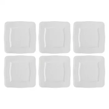 Set de platos cuadrados LA PORCELLANA BIANCA P003800120 — 6 piezas, blanco, 20 cm