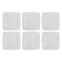 Set de platos cuadrados LA PORCELLANA BIANCA P003800120 — 6 piezas, blanco, 20 cm