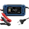 Cargador inteligente 12V 15A QOLTEC con microprocesador y LCD — para baterías AGM, GEL, SLA, EFB, LiFePO4