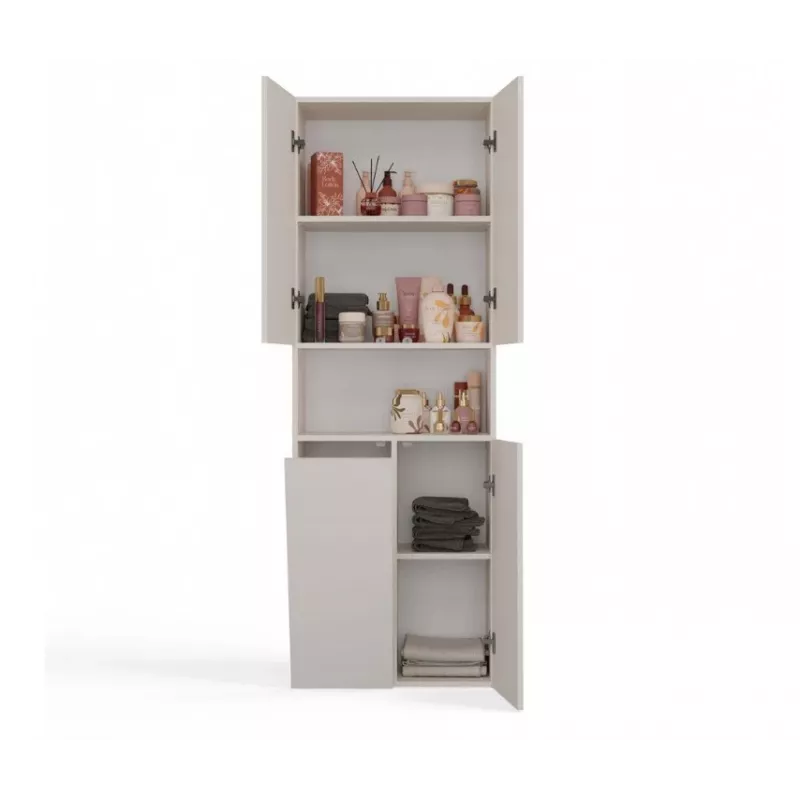 Armario de baño Nel DK 1K cesta color crema