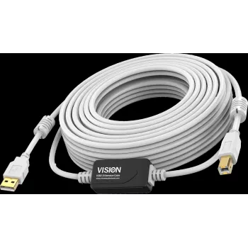 Vision cable USB 2.0 blanco 10m USB A a USB B 0,48 Gbit/s